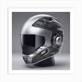 Create A Cinematic Apple Commercial Showcasing The Futuristic And Technologically Advanced World Of The Man In The Hightech Helmet, Highlighting The Cuttingedge Innovations And Sleek Design Of The Helmet And (15) Art Print