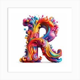 Colorful Letter R Art Print