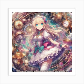 Girl With Clocks Art Print