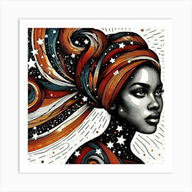 Aurivelle Celestial Portrait Art Print