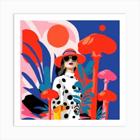 Polka Dot Woman Art Print