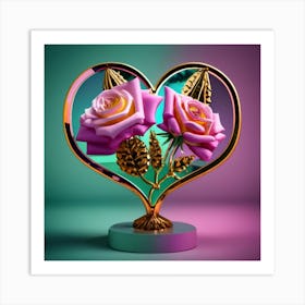 Tres Rosas Colores Fosforescentes 2 Art Print