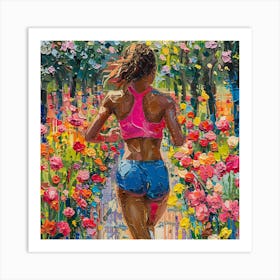 Runner In The Garden Art Print