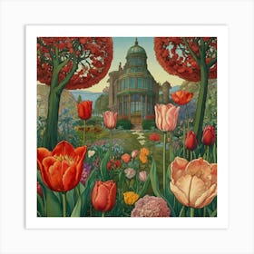 Tulips In The Garden 24 Art Print