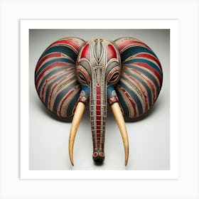 Tribal African Art Elephant Art Print