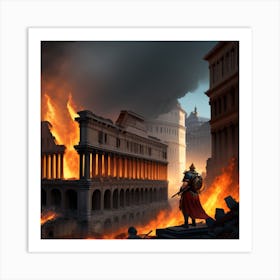 Rome In Flames Art Print