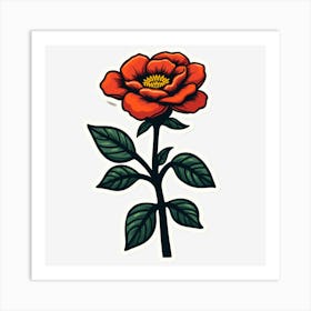 Red Rose Art Print