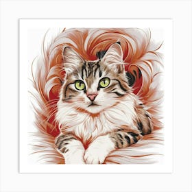 Cat With Green Eyes Art Print