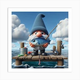 Fishing Gnome 9 Art Print