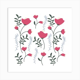 Flowers And Leaves Art Print