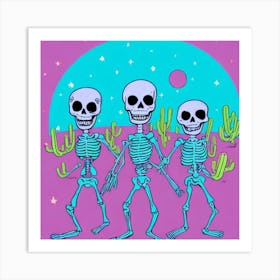 Skeletons In The Desert 2 Art Print