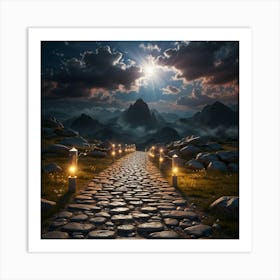 Stone Path In The Mountains Art Print