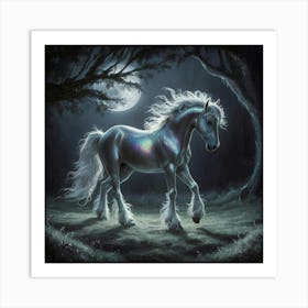 Horse In The Moonlight 29 Art Print