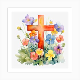 Easter Cross 2 Art Print