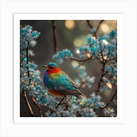 Bird Perched On A Branch Art Print