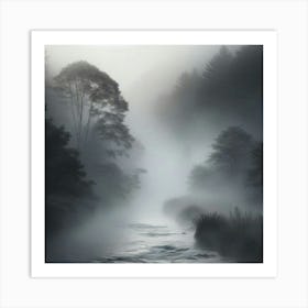 Misty River Art Print