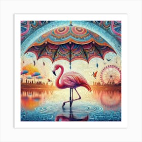 Flamingo at Festival Art Print