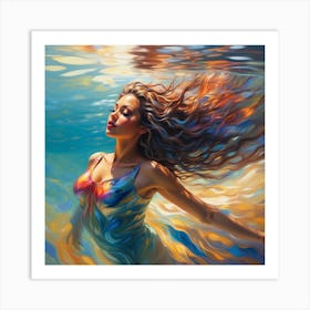 Underwater Woman Art Print