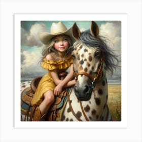 Girl On A Horse 1 Art Print