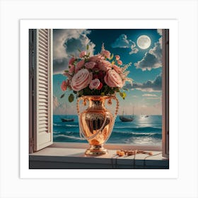 Vase By The Sea Art Print