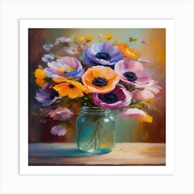 Flowers In A Jar Art Print