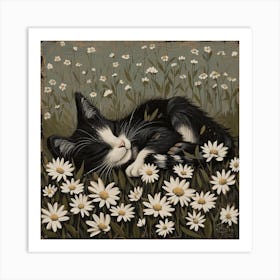Sleeping Kitten Fairycore Painting 3 Art Print