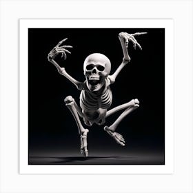 Skeleton Jumping Art Print