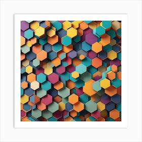 3d Hexagonal Background 1 Art Print