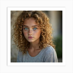 Young Girl With Freckles Art Print