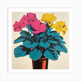 Cyclamen 1 Pop Art Illustration Square Art Print