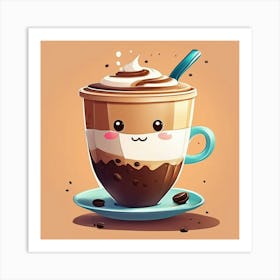 Kawaii Coffee 8 Art Print