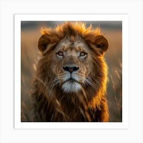 Lion In The Grass 2 Art Print