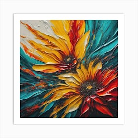 Abstract Flower Painting Art Print