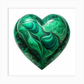 Malachite Heart Illustration 1 Art Print