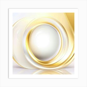 Gold And White Background Art Print