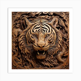 Tiger Carving Art Print