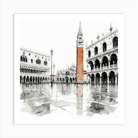 Venice Square Art Print