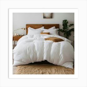 A Photo Of A Bed With A Large (5) Art Print