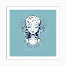 Girl With A Brain 5 Art Print