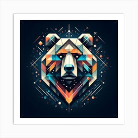 Geometric Art Bear 1 Art Print