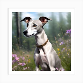 Grey Whippet Art Print