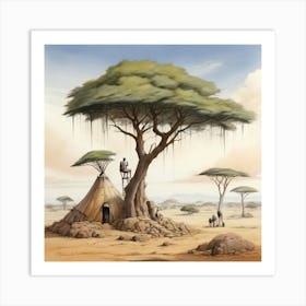 African Village Art Print