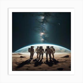 Astronauts In Space Art Print