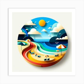 Beach Scene 2 Art Print