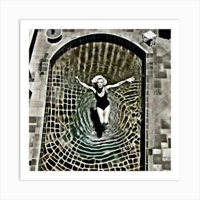 Marilyn Monroe In The Pool Art Print