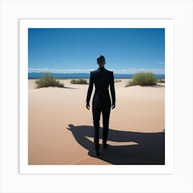 Shadow Of A Man In The Desert Art Print