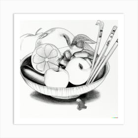 Pencil Chinese Draw  Art Print