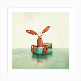 Lobster In A Boat Affiche