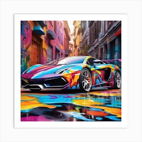 Graffiti Lamborghini 2 Art Print