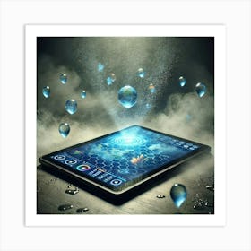 A High Tech Smart Tablet With A Water Based Hologr Art Print